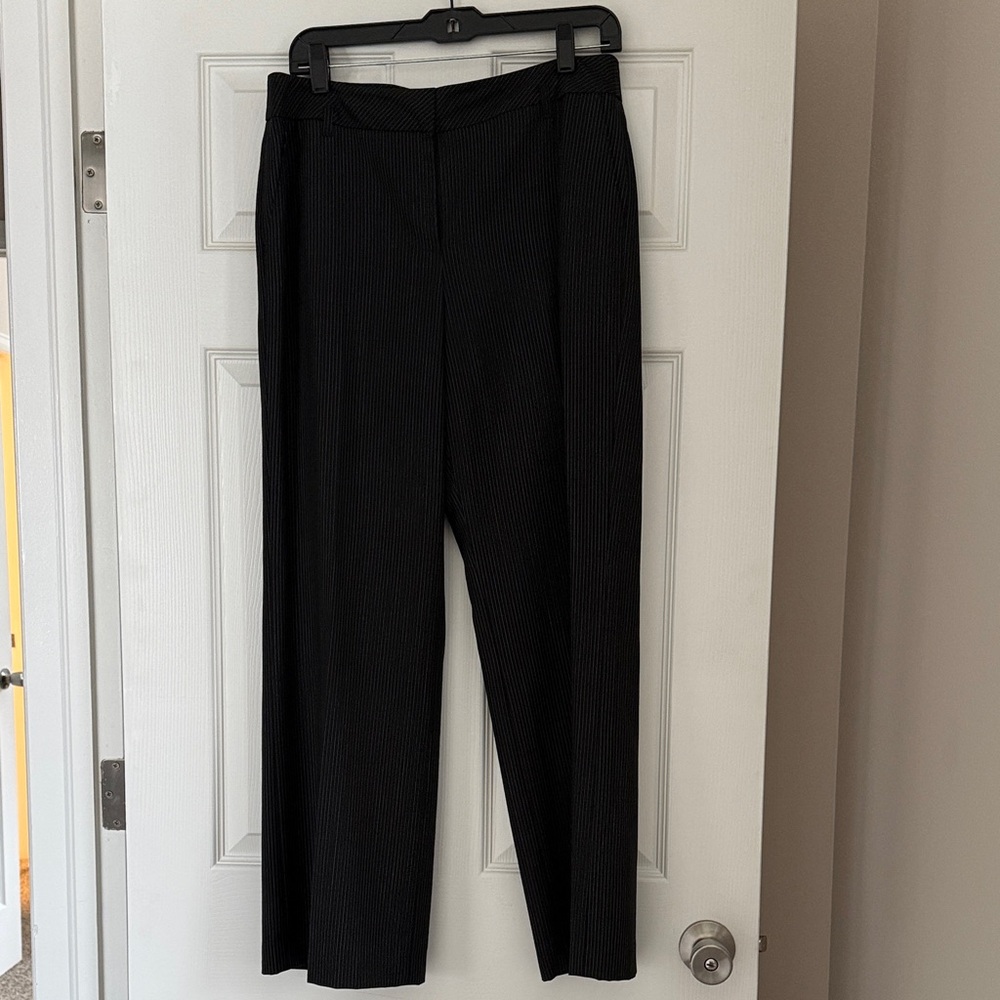 Ann Taylor LOFT Black Pinstripe Dress Pants